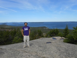 David survives Beehive Mountain (Frenchman Bay in the back)